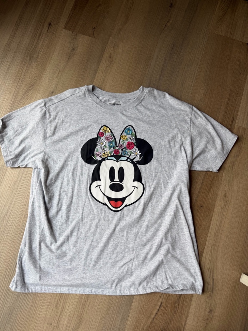 Freeze Gray Minnie Mouse Tee with Floral Bow